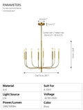 Modern Minimalist Iron Chandelier Hanging Lamp