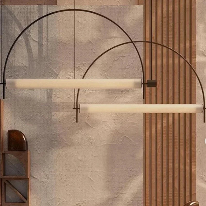 Minimalist Iron Arch Pendant Light for Living Room