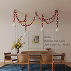 Art Deco Glass Chain Swag Pendant Light with Opal Globes for Dining Room