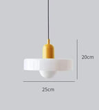 Retro Two Tone Glass Mushroom Pendant Light for Cafe and Dining Room