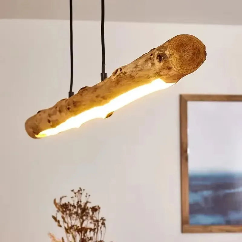 Lámpara Colgante Nórdica de Madera - Lámpara de Techo Minimalista