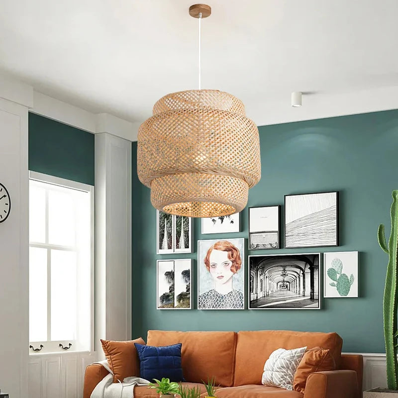 Nordic Bamboo Woven Pendant Light 30cm