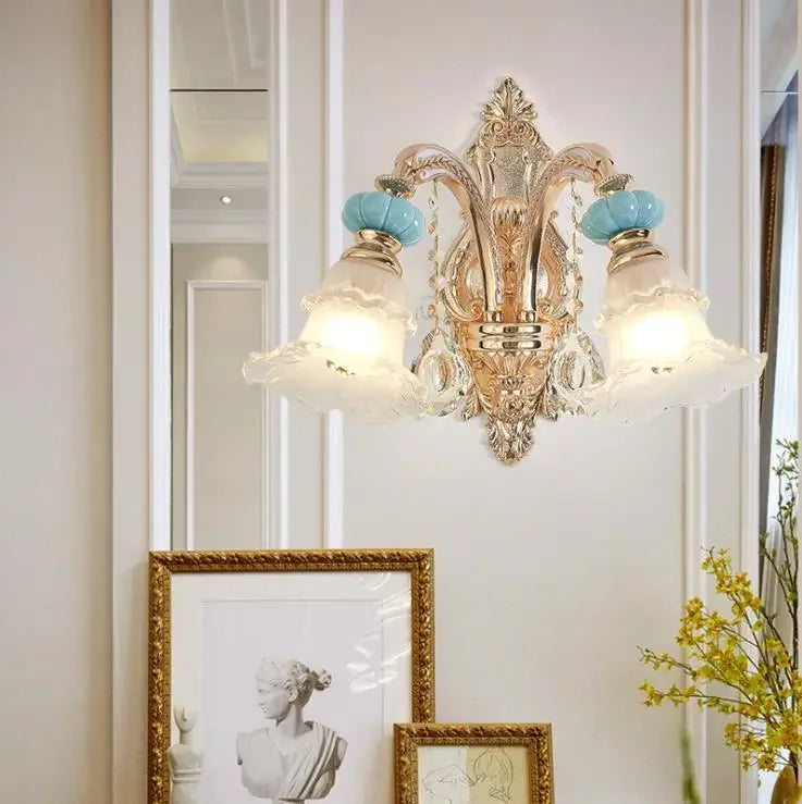 Modern Nordic Ceramic Chandelier with Crystal Drops