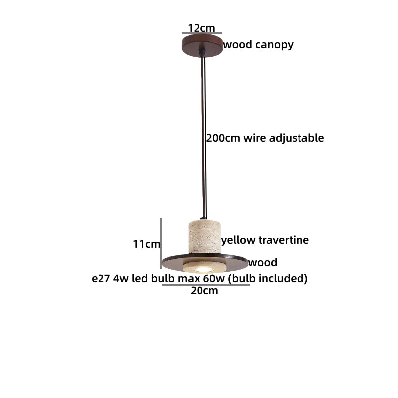Wabi Sabi Wood Pendant Light for Bedroom