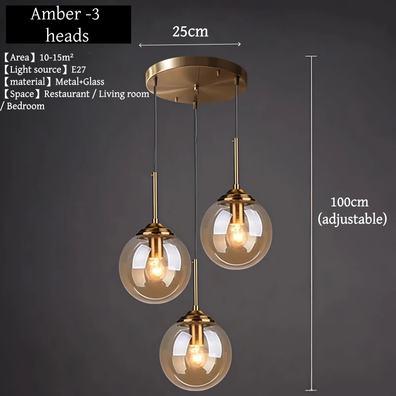 Nordic Glass Pendant Light for Dining Room
