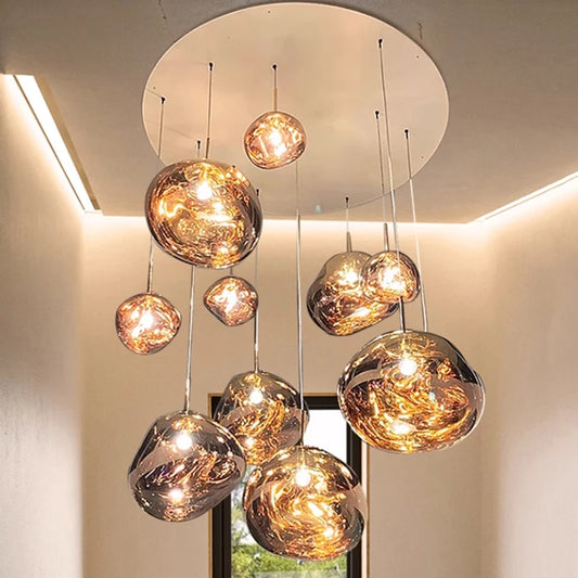 Nordic Glass Pendant Light - Lava Design Hanging Lamp