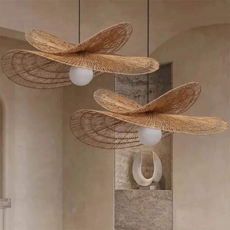 Bohemian Rattan Pendant Light for Bedroom