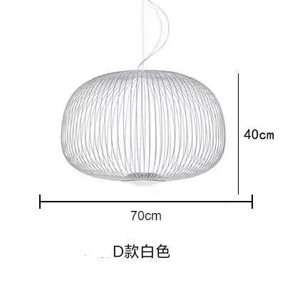 Italian Spokes Wire Cage Pendant Light in Gold for Staircase and Lobby