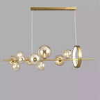 Modern Ring Glass Ball LED Chandelier Iron Frame