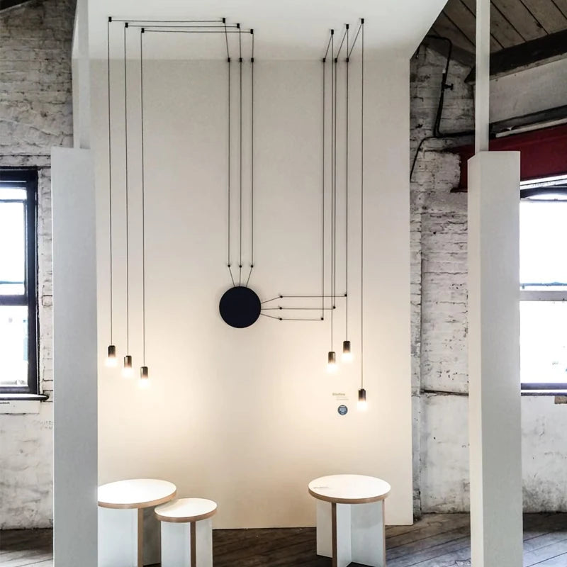 Nordic Iron Pendant Light Multi-Drop Hanging Lamp