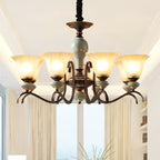 Vintage Iron Ceramic Chandelier Multi-Size