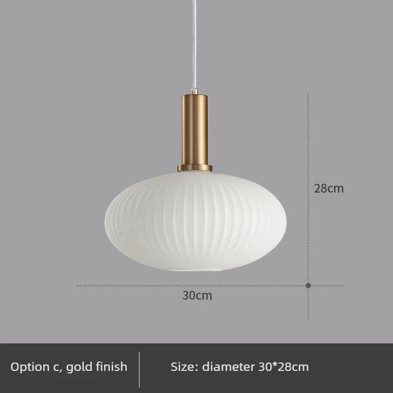 Nordic Glass Pendant Light with Copper Finish