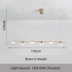 Modern Linear Disc Spotlight Chandelier in Black and Gold for Dining Table