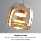 Nordic Amber Glass Pendant Light for Dining Room