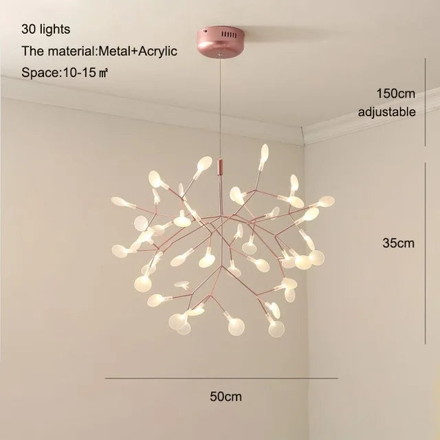 Nordic Modern Iron Chandelier Firefly Round Pendant