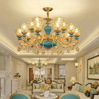 European Ceramic Chandelier Luxury Hall Light