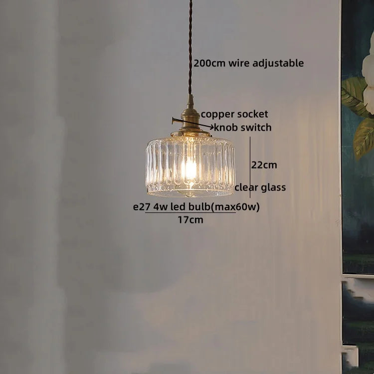 Lámparas colgantes LED con interruptor de perilla IWHD para cocina, pasillo, sala de estar, dormitorio, cristal transparente, lámpara colgante nórdica, araña