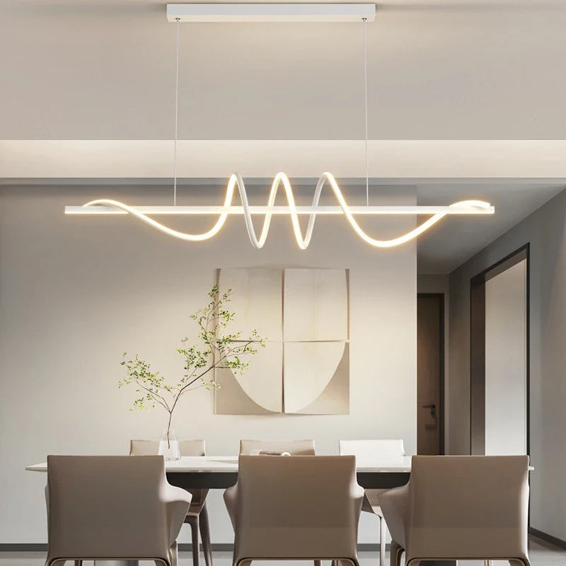Minimalist LED Pendant Light - Modern Wave Design