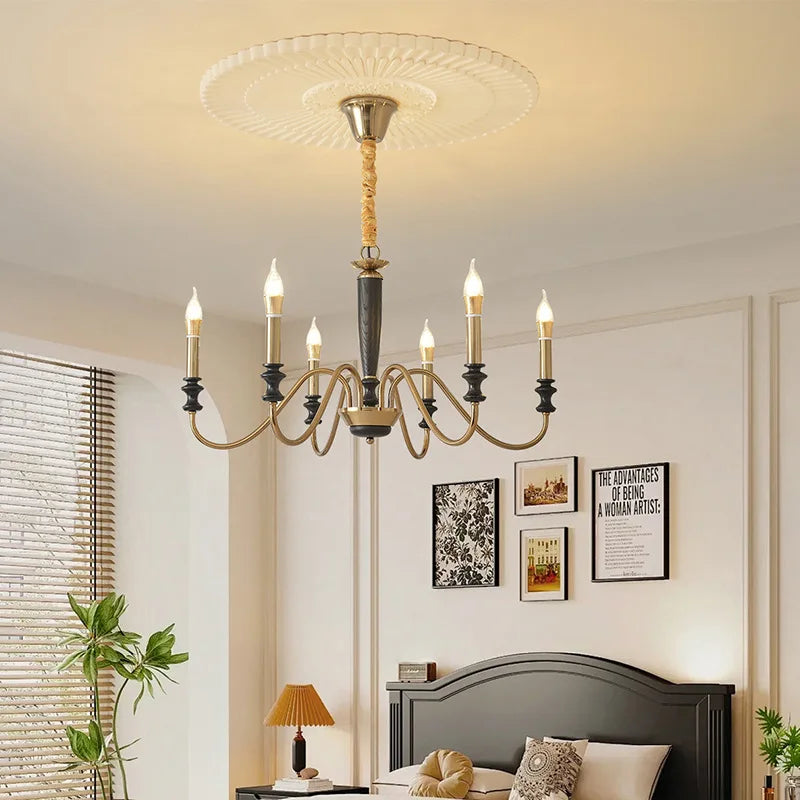 Lámpara colgante contemporánea de creatividad francesa para salón, comedor, dormitorio, hotel, villa, cafetería, candelabro LED de arte sencillo para el hogar