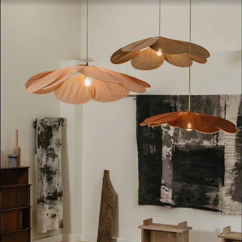 Bohemian Fabric Petal Pendant Light for Dining Room