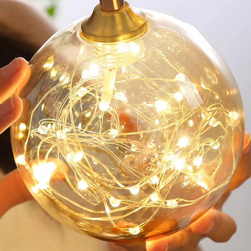 Nordic Glass Sphere Pendant Light for Stairwell