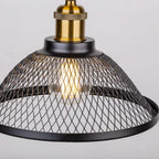Industrial Black Iron Mesh Pendant Light for Dining