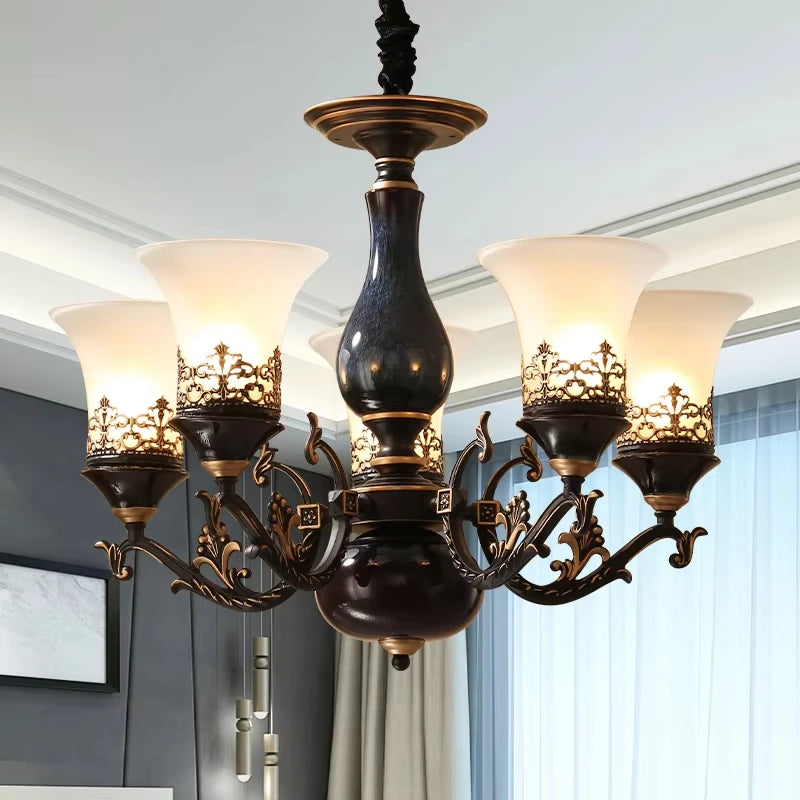 Ceramic Chandelier with E14 Socket Retro Luxurious