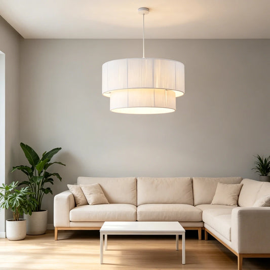 Minimalist Rattan Pendant Light with Hemp Rope Shade