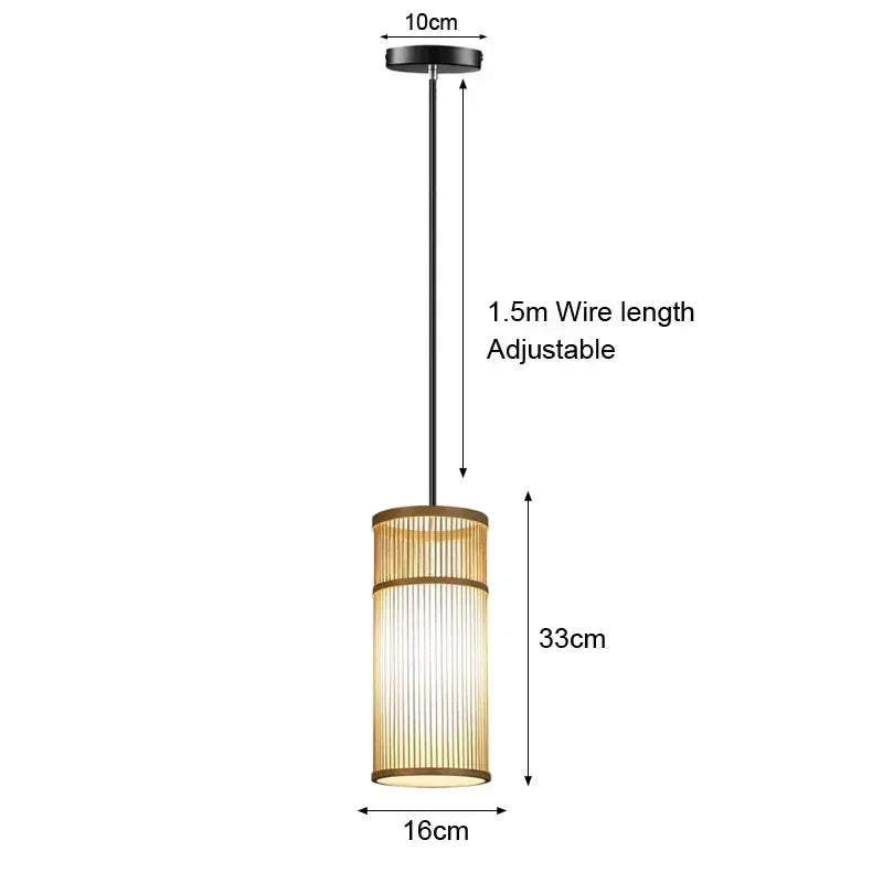 Bohemian Bamboo Rattan Pendant Light Woven