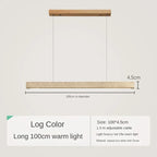 Lámpara colgante minimalista de madera y piedra para comedor