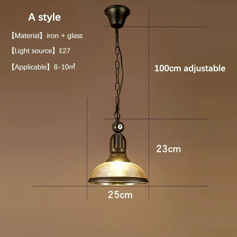 Lámpara colgante de hierro negro industrial con 3 luces