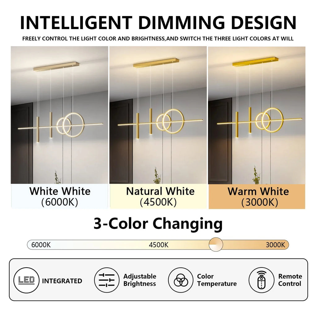 Lámpara Colgante LED Minimalista de Hierro para Comedor
