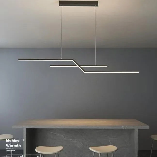 Lámpara colgante LED nórdica de hierro en Z para comedor