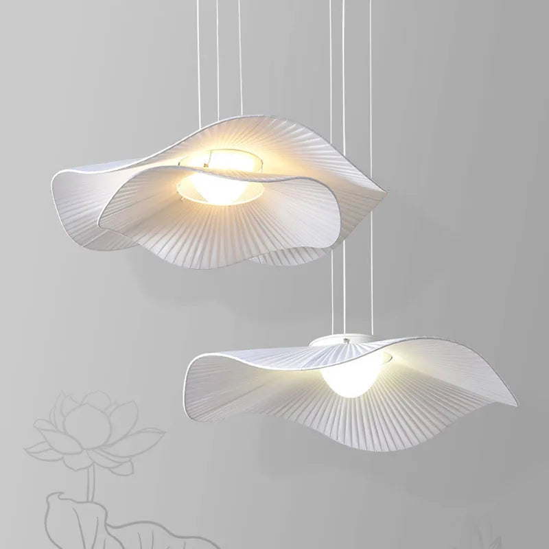 Minimalist White Fabric Pendant Light for Dining Room
