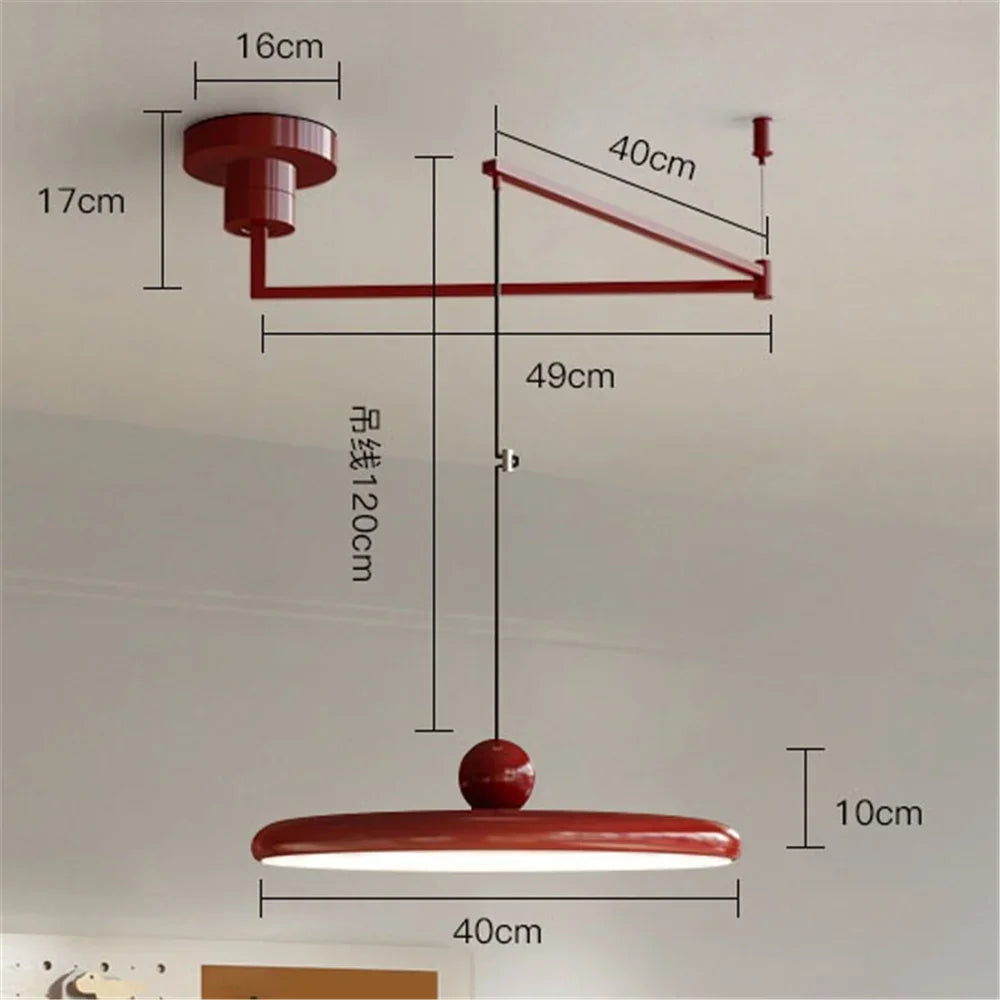Lámpara Colgante Nórdica de Brazo Plegable para Comedor