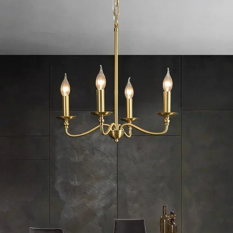 Retro Gold Crystal Chandelier - Dining Room Light