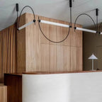 Lámpara Colgante Minimalista de Arco de Hierro para Sala de Estar