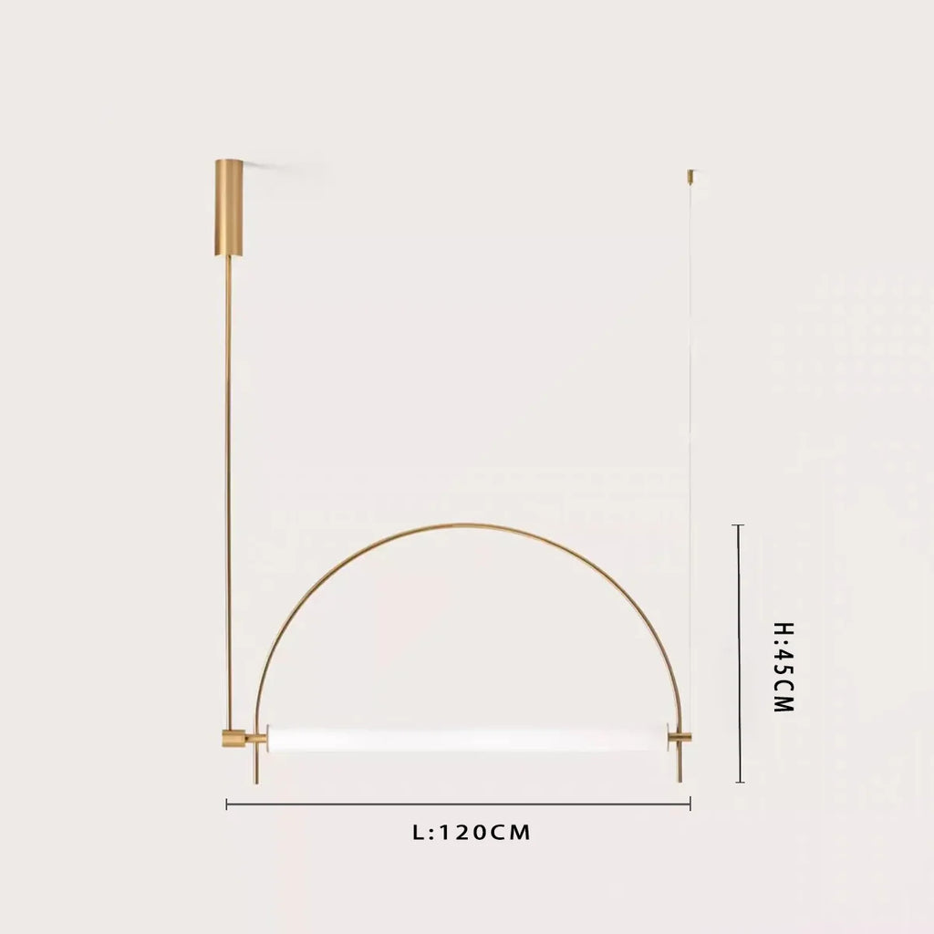 Lámpara Colgante Minimalista de Arco de Hierro para Sala de Estar