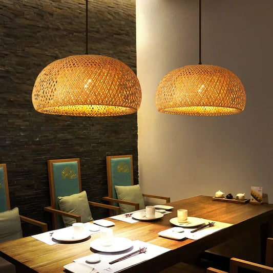 Bohemian Rattan Woven Pendant Light 26cm