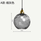 Nordic Dimpled Glass Ball Pendant Light in Jewel Colors for Kitchen