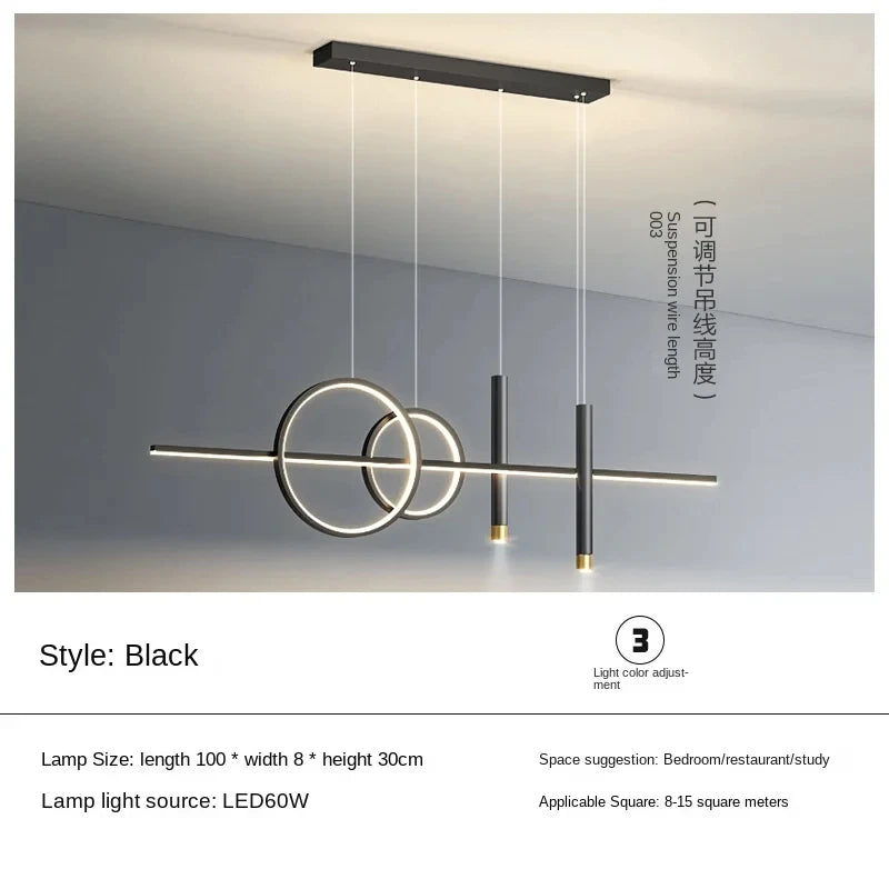 Lámpara colgante de hierro minimalista para comedor