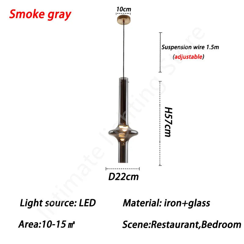 Nordic Glass Tube Pendant Light Minimalist Design