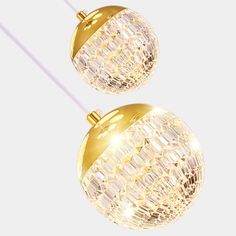 Modern Crystal Glass Pendant Light for Staircase