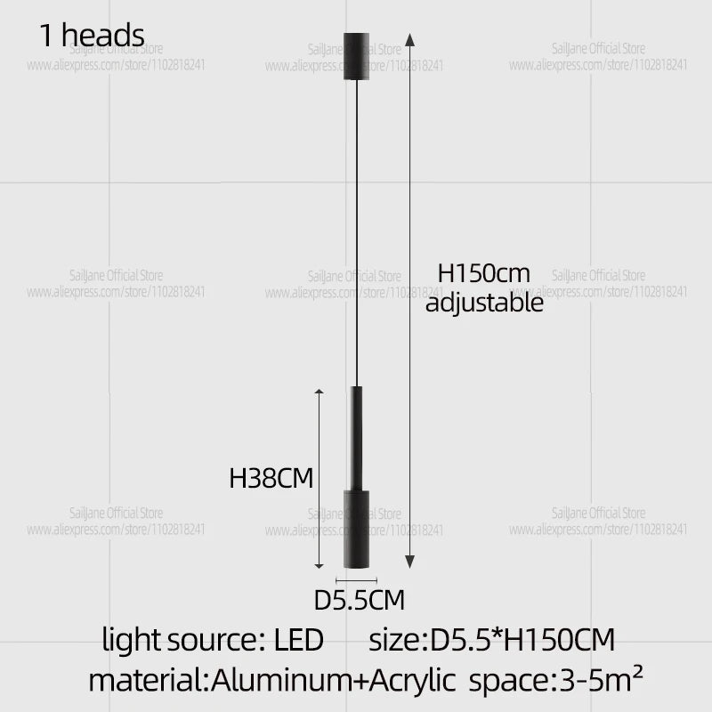 Lámpara colgante de hierro minimalista para comedor