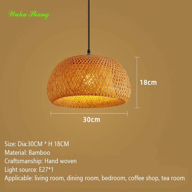 Bohemian Rattan Woven Pendant Light for Dining