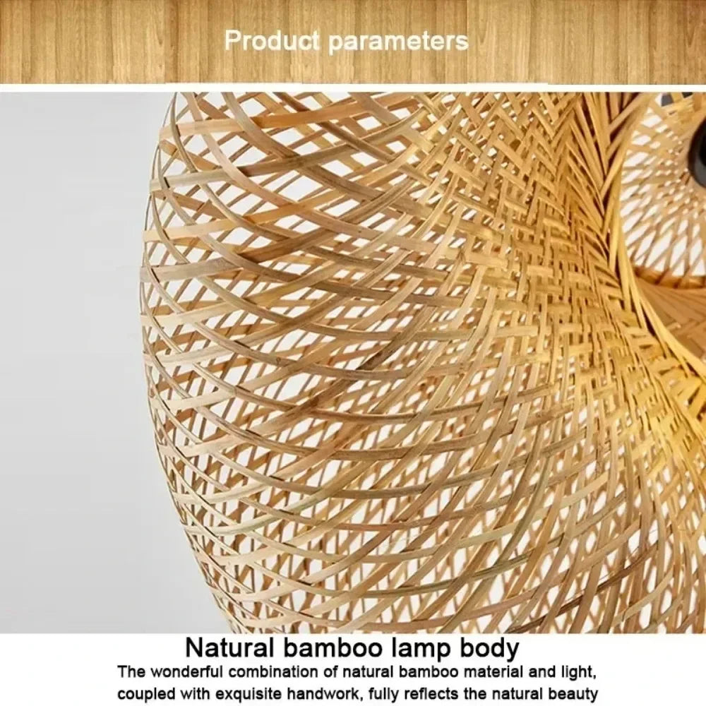 Nordic Rattan Woven Pendant Lamp for Dining Room