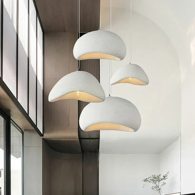 Minimalist White Resin Pendant Light for Dining Room