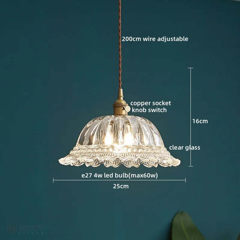 Lámparas colgantes LED con interruptor de perilla IWHD para cocina, pasillo, sala de estar, dormitorio, cristal transparente, lámpara colgante nórdica, araña