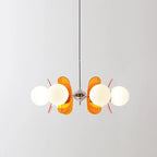 Retro Glass Pendant Light with Amber Accents