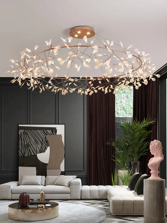 Modern Stainless Steel Ring Pendant Chandelier
